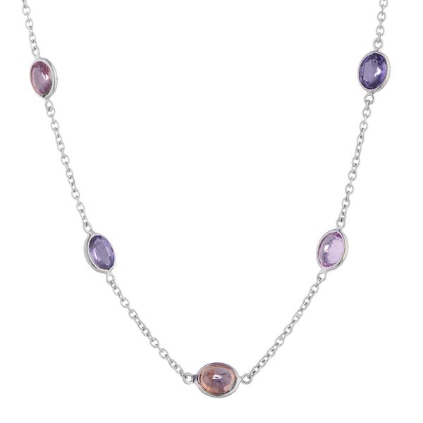 deakin & francis 18ct White Gold Fancy Colour Sapphire Necklace