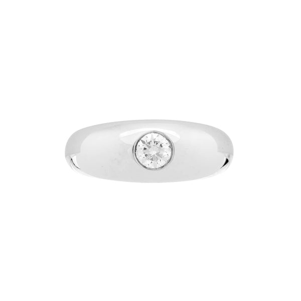 deakin & francis 18ct White Gold Gypsy Ring with Central Diamond
