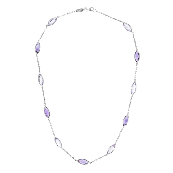deakin & francis 18ct White Gold Light and Dark Amethyst Necklace
