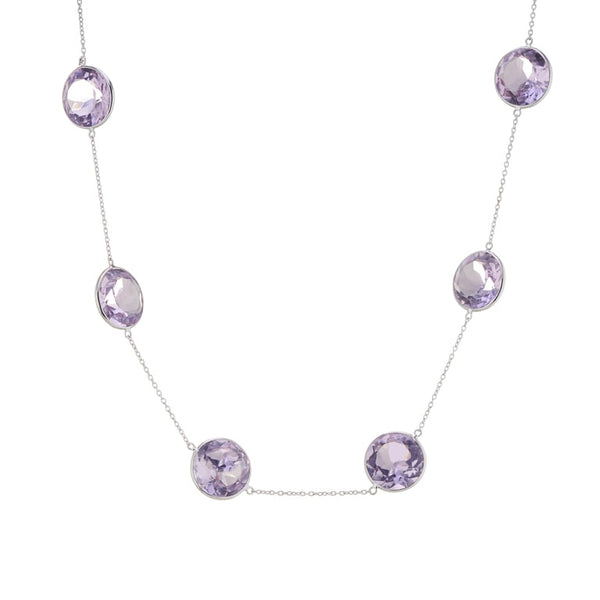 Deakin & Francis 18ct White Gold Pale Amethyst 20" Necklace