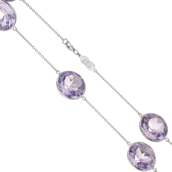 Deakin & Francis 18ct White Gold Pale Amethyst 20" Necklace