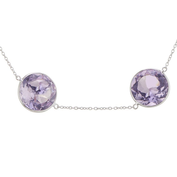 Deakin & Francis 18ct White Gold Pale Amethyst 20" Necklace