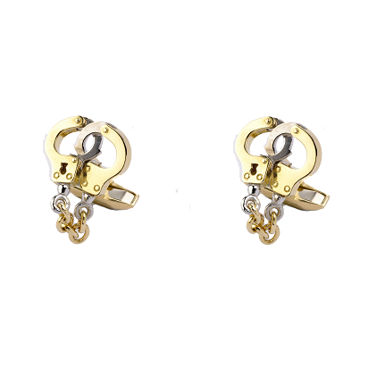 deakin & francis 18ct Yellow And White Gold Handcuff Cufflinks