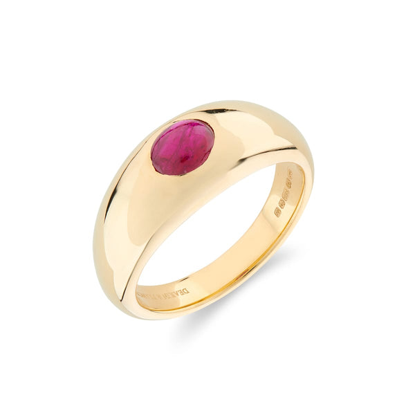 Deakin & Francis 18ct Yellow Gold Cabochon Ruby Gypsy Ring