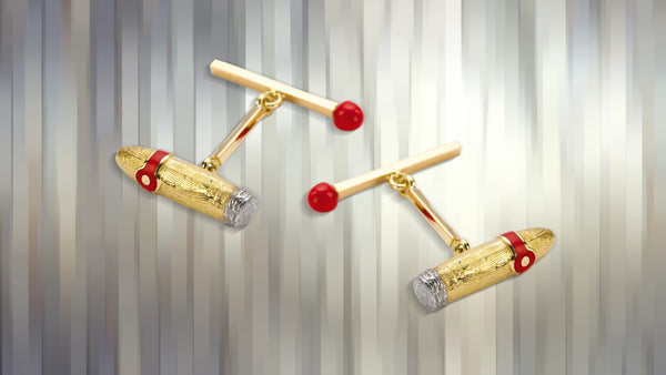Deakin & Francis 18ct Yellow Gold Cigar And Matchstick Cufflinks