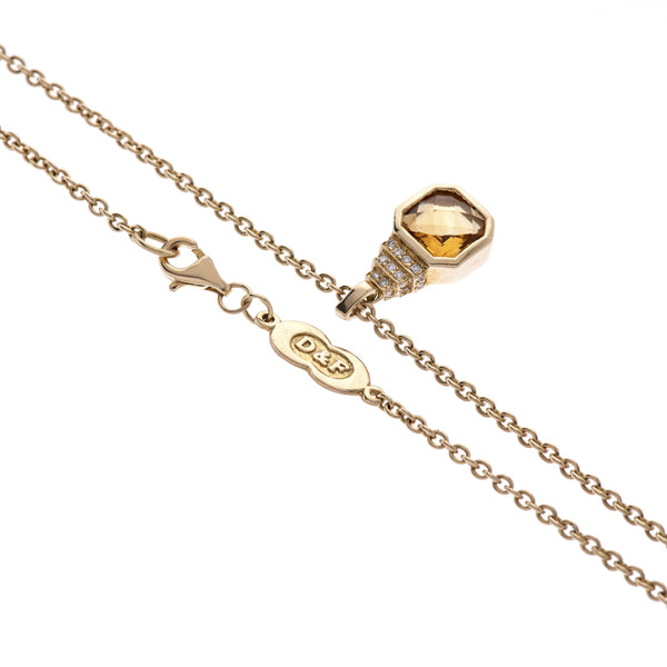 Deakin & Francis 18ct Yellow Gold Citrine And Diamond Pendant