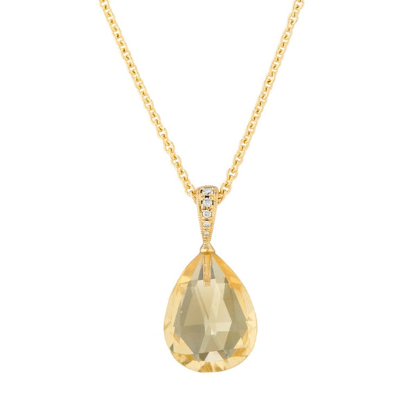 deakin & francis 18ct Yellow Gold Citrine And Diamond Pendant