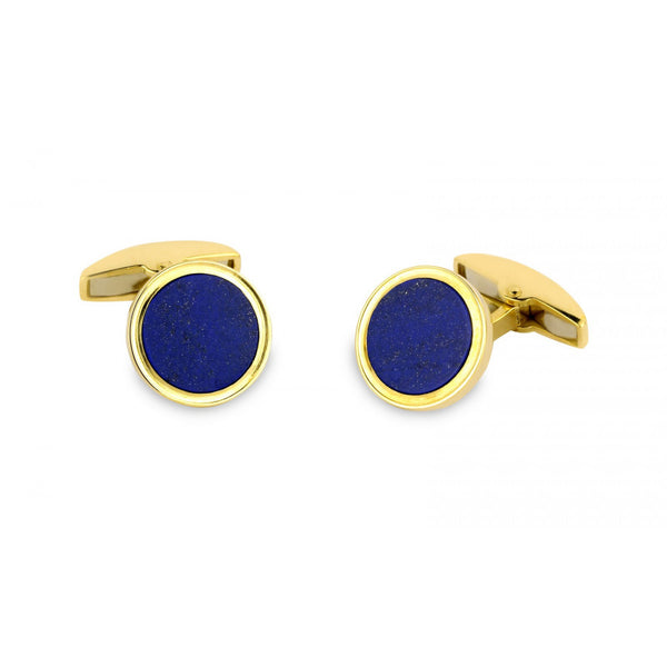 deakin & francis 18ct Yellow Gold Cufflinks with Lapis Lazuli Inlay