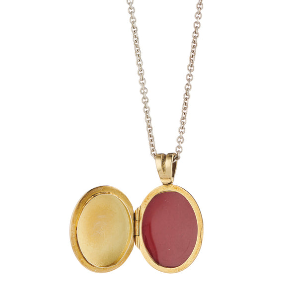 Deakin & Francis 18ct Yellow Gold Dark Green Enamel Locket