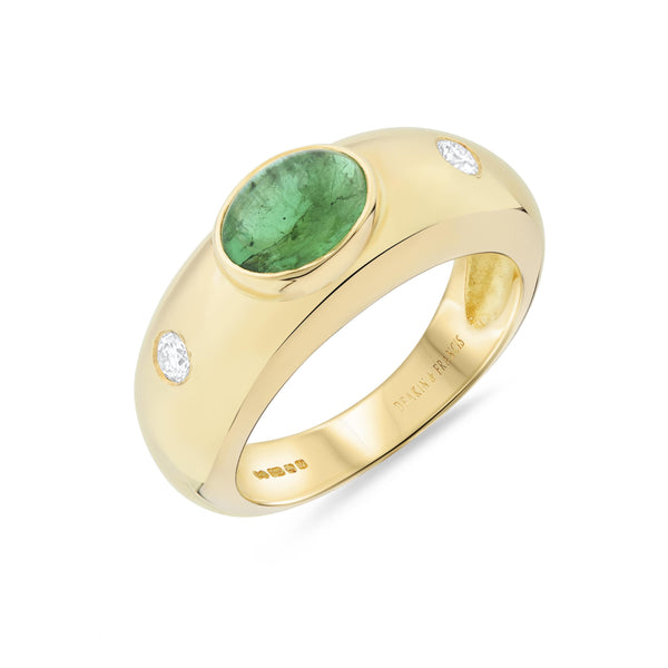 Deakin & Francis 18ct Yellow Gold Emerald And Diamond Ring