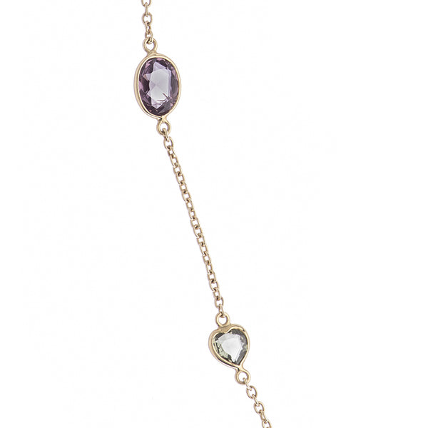 Deakin & Francis 18ct Yellow Gold Fancy Colour And Fancy Shape Sapphire Necklace