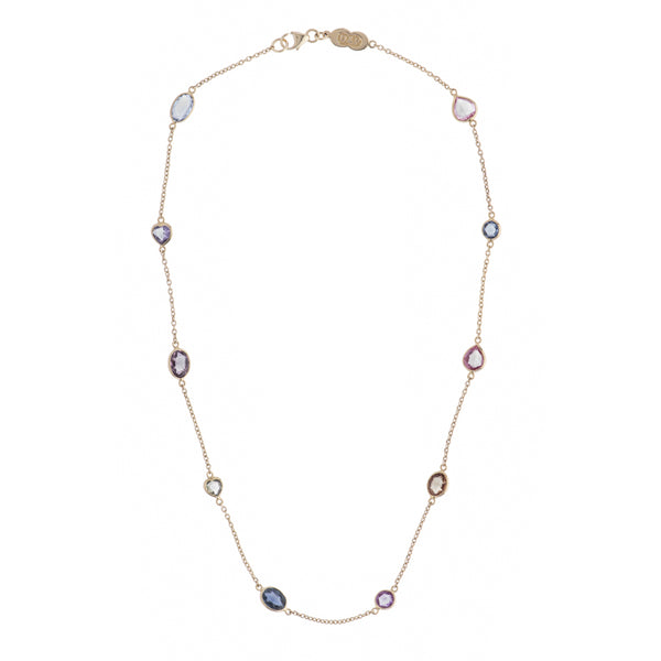 deakin & francis 18ct Yellow Gold Fancy Colour and Fancy Shape Sapphire Necklace