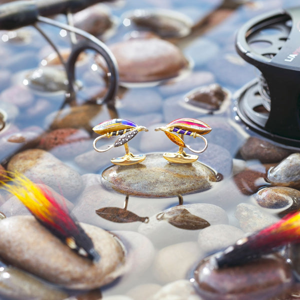 Deakin & Francis 18ct Yellow Gold Fly Fishing Cufflinks