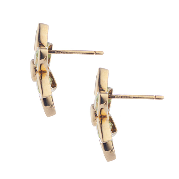 Deakin & Francis 18ct Yellow Gold Peridot And Diamond Large Cluster Earrings