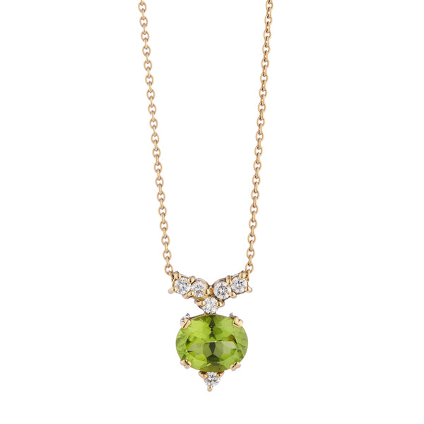 Deakin & Francis 18ct Yellow Gold Peridot And Diamond Pendant