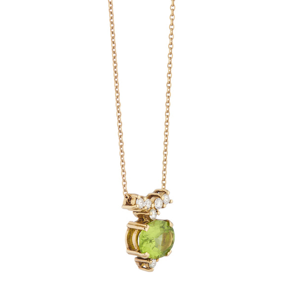 Deakin & Francis 18ct Yellow Gold Peridot And Diamond Pendant