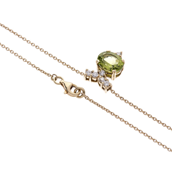Deakin & Francis 18ct Yellow Gold Peridot And Diamond Pendant