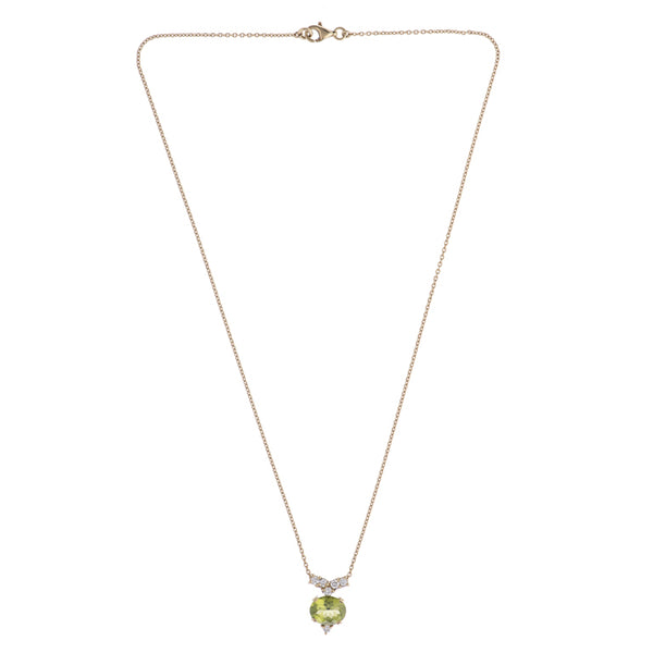 deakin & francis 18ct yellow gold peridot and diamond pendant