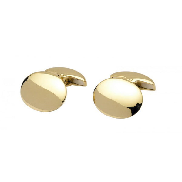 deakin & francis 18ct Yellow Gold Plain Domed Oval Cufflinks