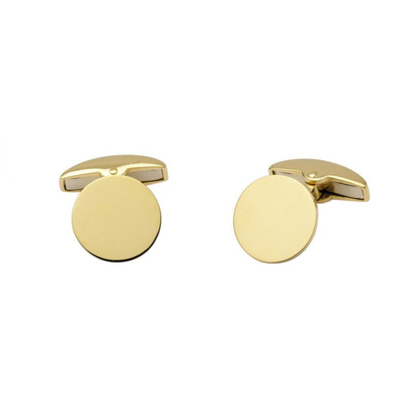 deakin & francis 18ct Yellow Gold Plain Round Cufflinks