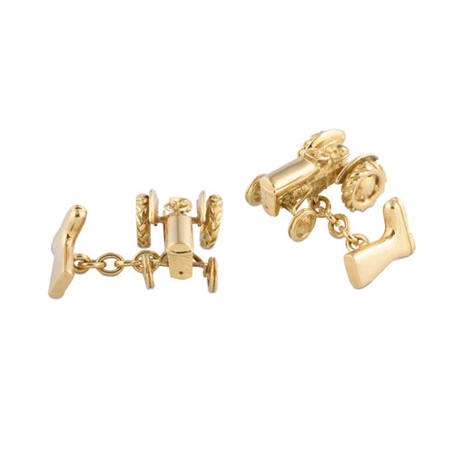 deakin & francis 18ct Yellow Gold Tractor And Wellington Boot Cufflinks