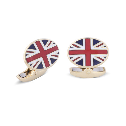 deakin & francis 18ct Yellow Gold Union Jack Enamel Cufflinks deakin & francis 18ct Yellow Gold Union Jack Enamel Cufflinks