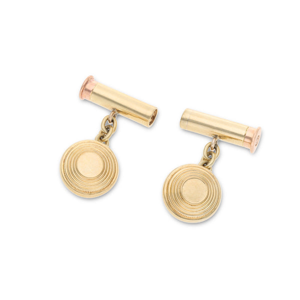 deakin & francis 9ct Yellow Gold Clay And Cartridge Chain Link Cufflinks
