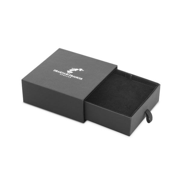 Deakin & Francis Black Leather Adjustable Bracelet With Skull Clasp In Silver Finish