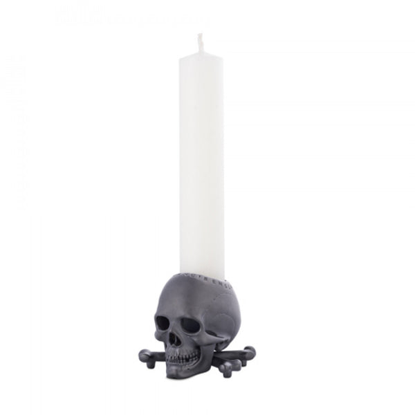 deakin & francis Black Skull and Cross Bones Candle Holder