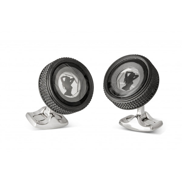 deakin & francis Camera Lens Cufflinks with Glamorous Lady