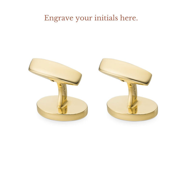 Deakin & Francis 18ct Gold Plain Oval Cufflinks