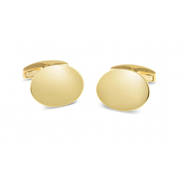deakin & francis 18ct Gold Plain Oval Cufflinks