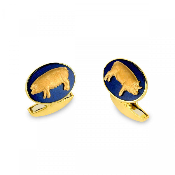 deakin & francis 18ct Yellow Gold Pig Cufflinks deakin & francis 18ct Yellow Gold Pig Cufflinks