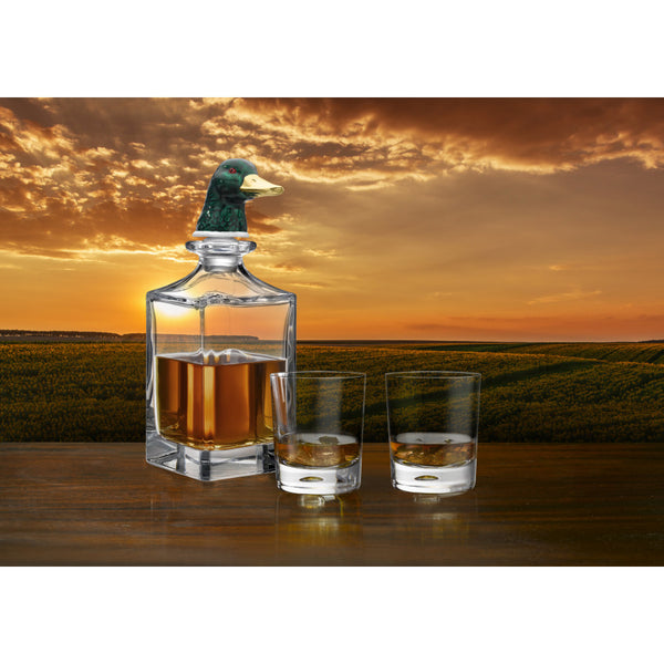 Deakin & Francis Green Duck Head Crystal Decanter