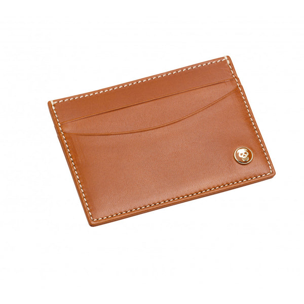 deakin & francis Leather Flat Card Case in Tan