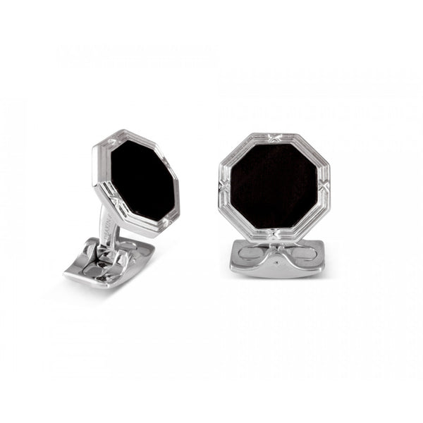 Deakin & Francis Octagonal Onyx Dress Stud Set