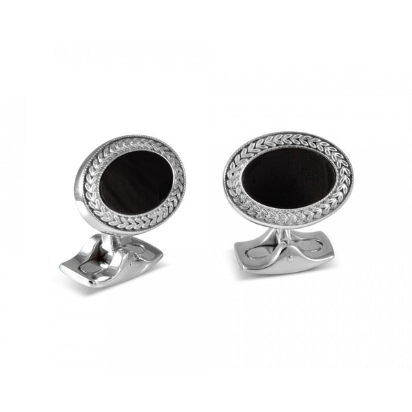 deakin & francis Oval Cufflinks with Onyx