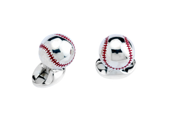deakin & francis Sterling Silver Baseball Cufflinks