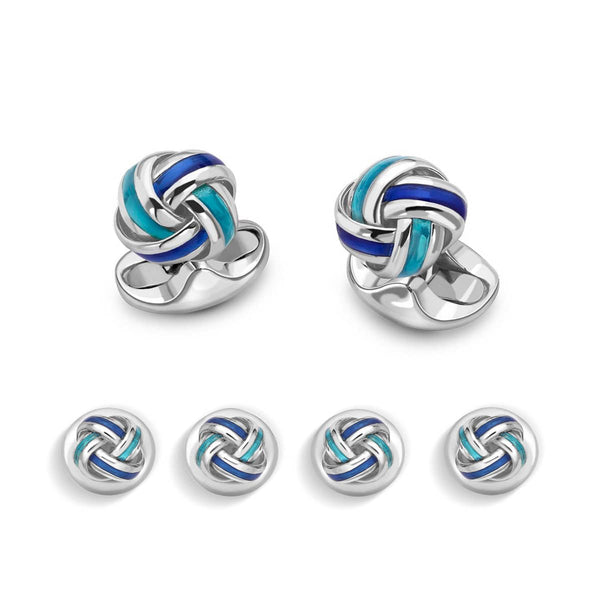 deakin & francis Sterling Silver Blue Knot Dress Set deakin & francis Sterling Silver Blue Knot Dress Set