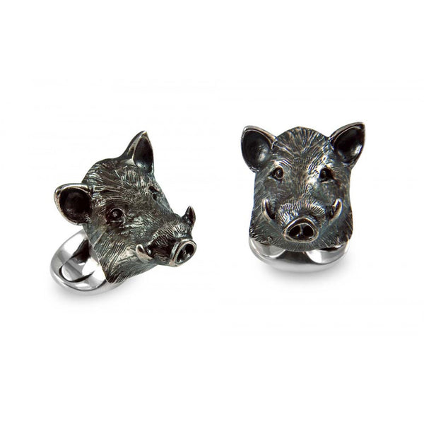 deakin & francis Sterling Silver Boar Cufflinks