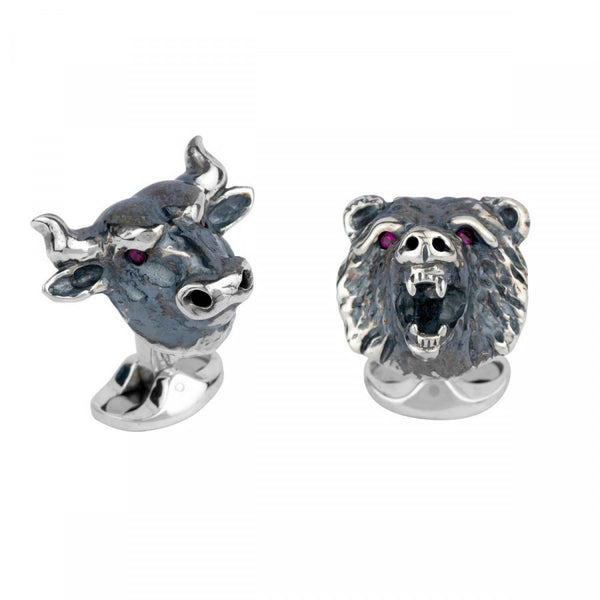 Deakin & Francis Sterling Silver Bull & Bear Dress Set