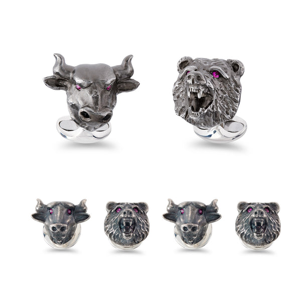 deakin & francis Sterling Silver Bull & Bear Dress Set deakin & francis Sterling Silver Bull & Bear Dress Set