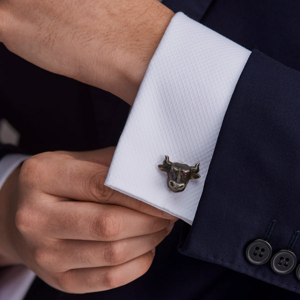 deakin & francis Sterling Silver Bull & Bull Cufflinks