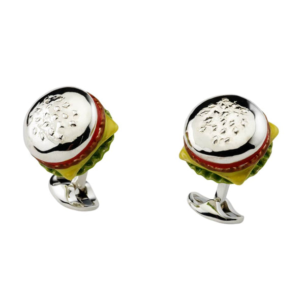 deakin & francis Sterling Silver Burger Cufflinks