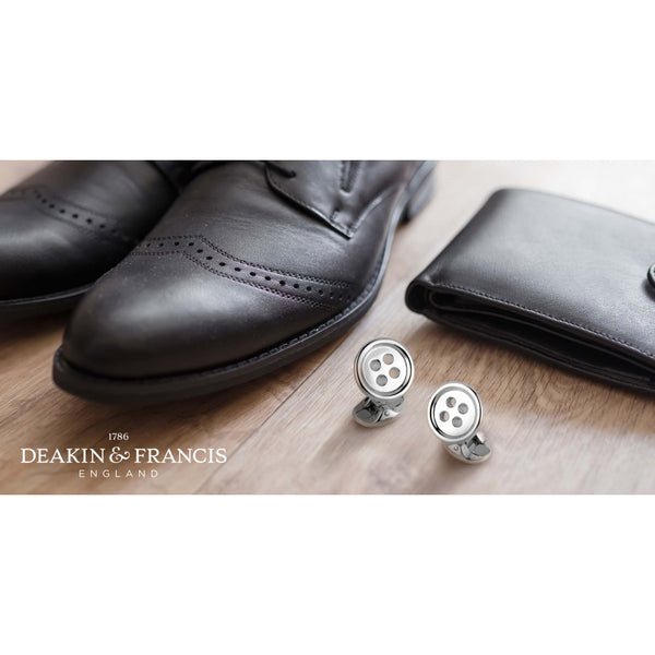 Deakin & Francis Sterling Silver Button Cufflinks