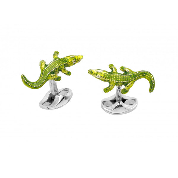 deakin & francis Sterling Silver Crocodile Cufflinks