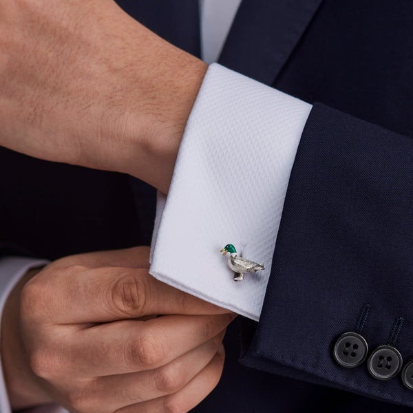 Deakin & Francis Sterling Silver Duck Cufflinks