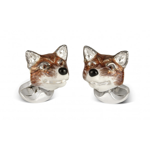 deakin & francis Sterling Silver Fox Head Cufflinks