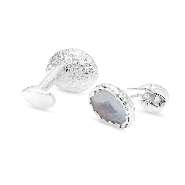 Deakin & Francis Sterling Silver Geode Cufflinks