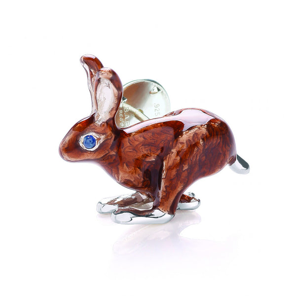 deakin & francis Sterling Silver Hare Lapel Pin